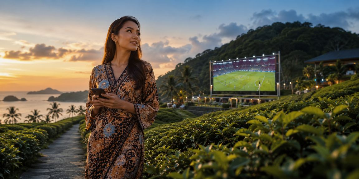 Sukan maya memaparkan perlawanan bola sepak virtual dengan grafik batik